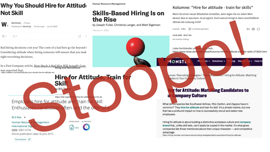 Stop hiring for Attitude and train for skills activate potential based recruiting